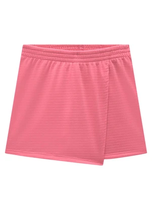 Marlan - Conjunto Blusa e Short Saia em Cotton Rosa - MARLAN