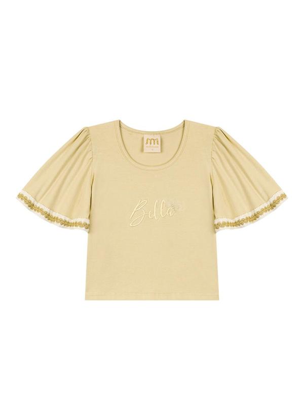 Milli e Nina - Conjunto Blusa e Short/ Saia em Jacquard Bege 2