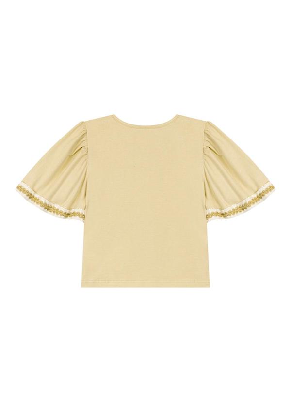 Milli e Nina - Conjunto Blusa e Short/ Saia em Jacquard Bege 3