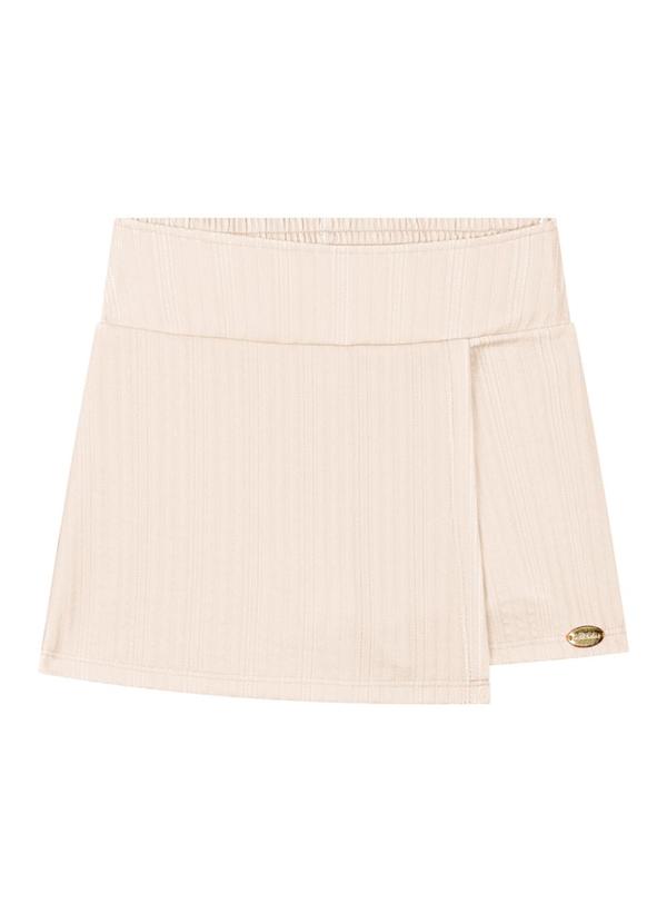 Milli e Nina - Conjunto Blusa e Short/ Saia em Jacquard Bege 4