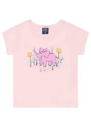 Conjunto Blusa e Short-Saia Infantil Bee Loop Rosa - BEE LOOP