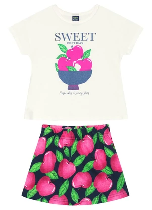 Conjunto Blusa e Short-Saia Infantil Bee Loop Rosa - BEE LOOP