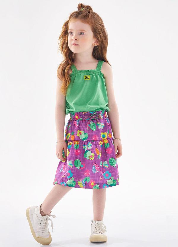 Up Baby - Conjunto Blusa e Short Saia Infantil Verde