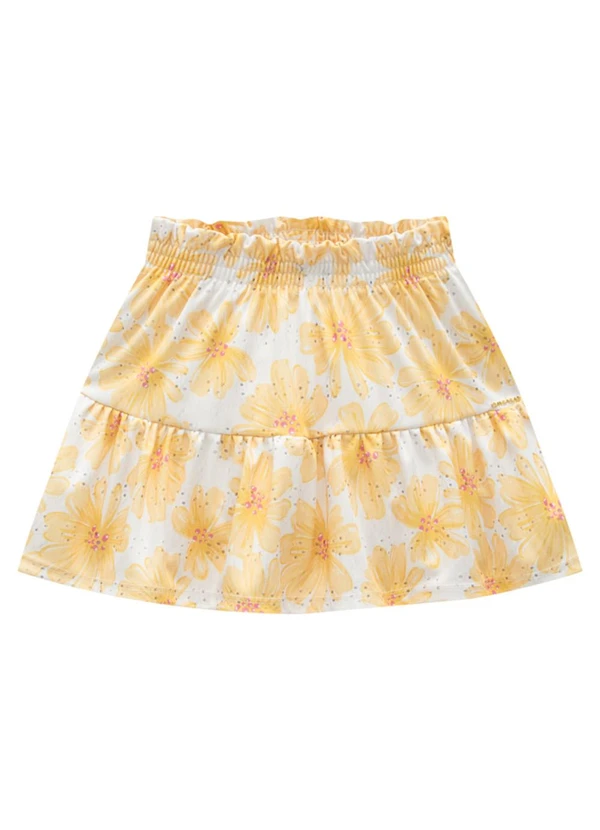 Marlan - Conjunto Blusa e Short Saia Maxi Flower Bege 2