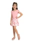 Marlan - Conjunto Blusa e Short Saia Maxi Flower Rosa - variação: Rosa
