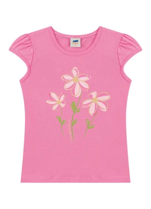 Marlan - Conjunto Blusa e Short Saia Moletinho Rosa - MARLAN