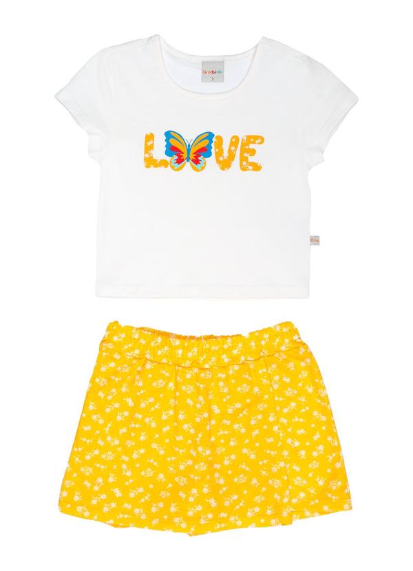 Tink Bink - Conjunto Blusa e Short Saia Nude