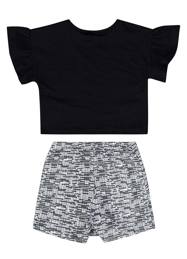Guloseima - Conjunto Blusa e Short-Saia Preto 2