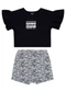 Guloseima - Conjunto Blusa e Short-Saia Preto - variação: Preto
