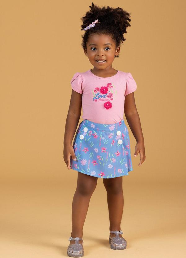 Soft Bonni - Conjunto Blusa e Short Saia  Rosa