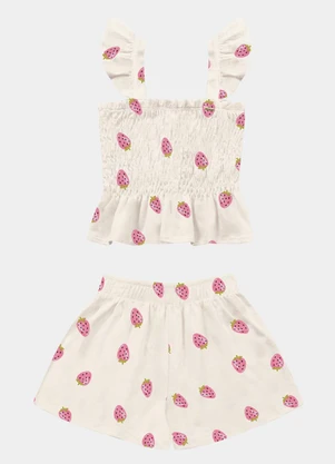 Fakini Kids - Conjunto Blusa e Short Vermelho - FAKINI KIDS