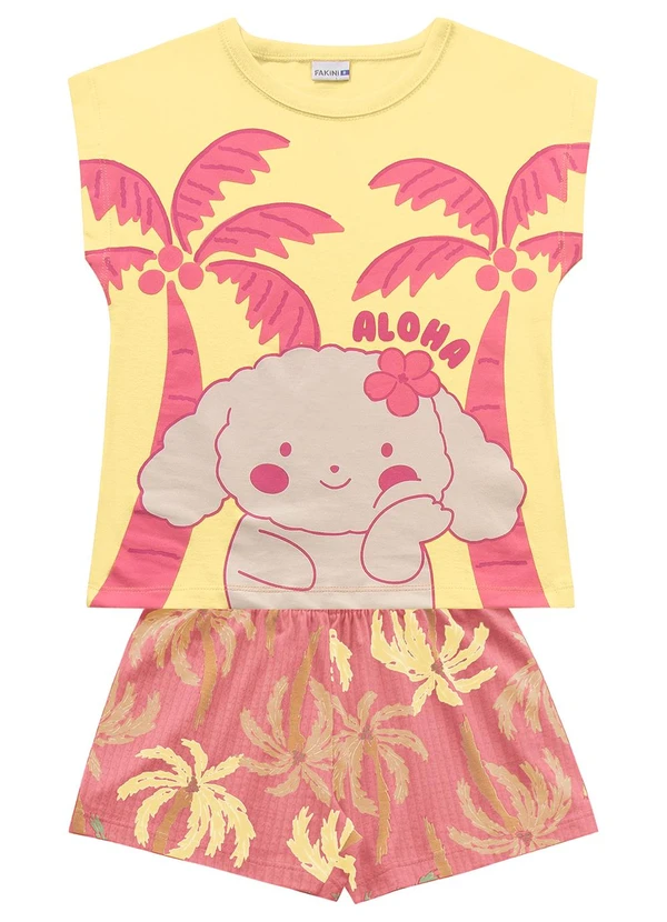 Fakini Kids - Conjunto Blusa e Shorts Amarelo