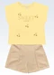 Fakini Kids - Conjunto Blusa e Shorts Bege - variação: Amarelo