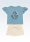 Fakini Kids - Conjunto Blusa e Shorts Bege - variação: Azul