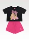 Fakini Kids - Conjunto Blusa e Shorts Barbie Bege - variação: Preto