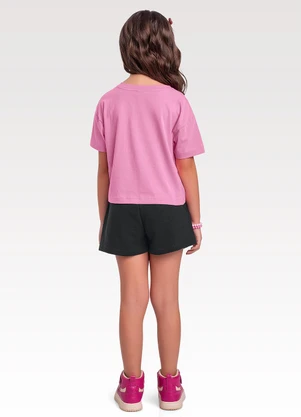 Fakini Kids - Conjunto Blusa e Shorts Barbie Rosa - FAKINI KIDS