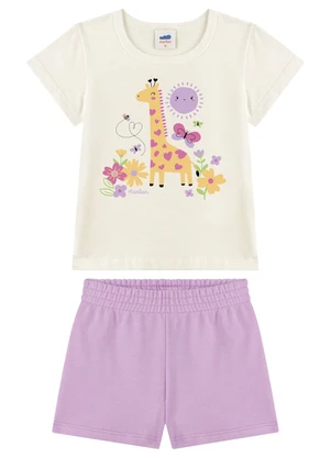 Marlan - Conjunto Blusa e Shorts Bebê com Glitter Roxo - MARLAN