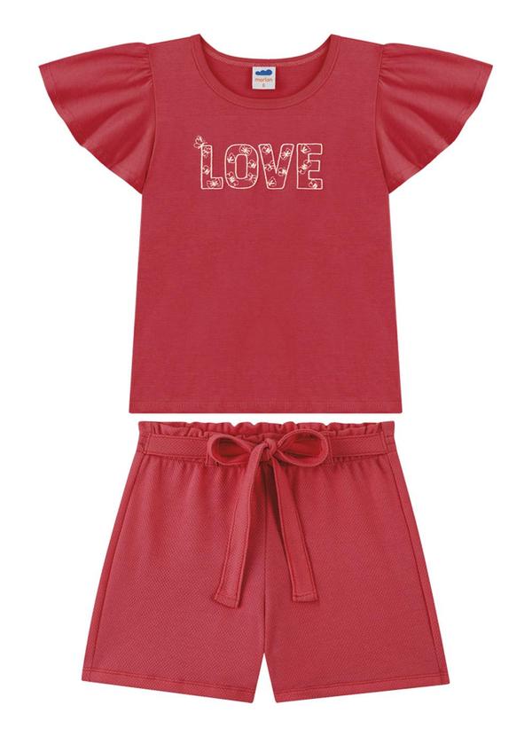 Marlan - Conjunto Blusa e Shorts Bee Honey Vermelho 2