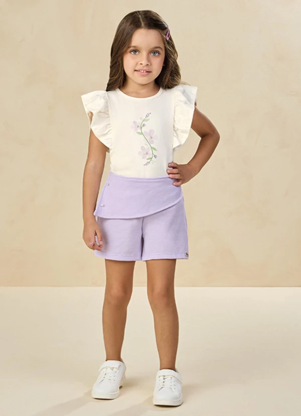 Milli e Nina - Conjunto Blusa e Shorts Bege 1