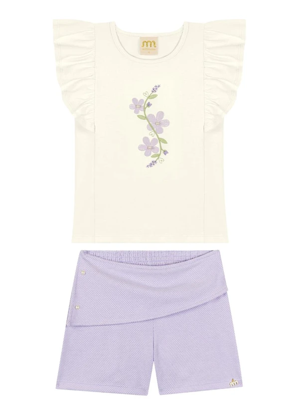 Milli e Nina - Conjunto Blusa e Shorts Bege 2