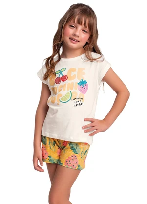 Fakini Kids - Conjunto Blusa e Shorts Bege - FAKINI KIDS