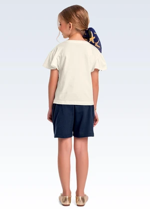 Fakini Kids - Conjunto Blusa e Shorts Bege - FAKINI KIDS