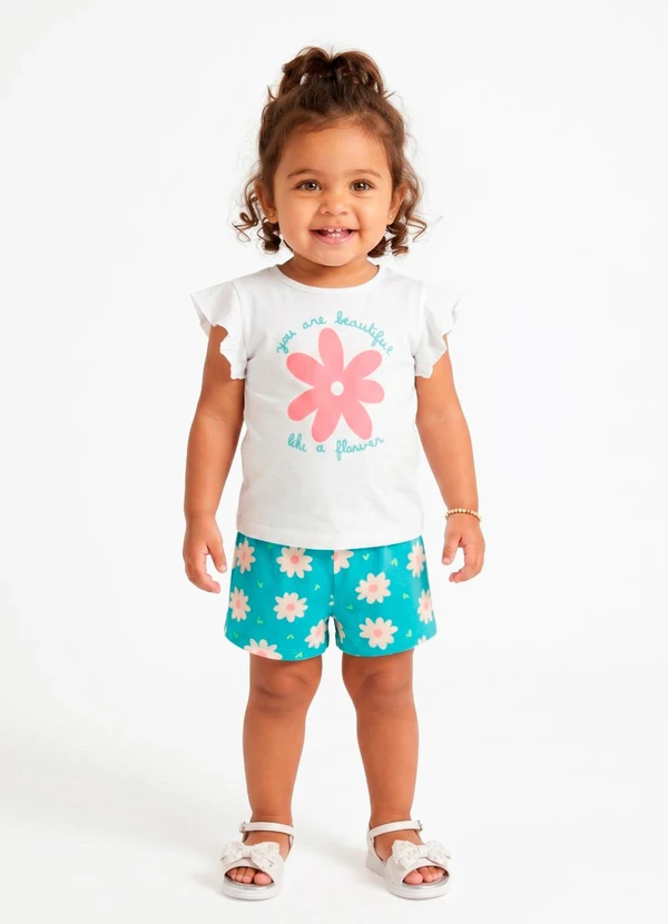 Sweet Lemon - Conjunto Blusa e Shorts Branco