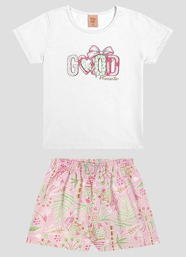 Kely Kety - Conjunto Blusa e Shorts Branco