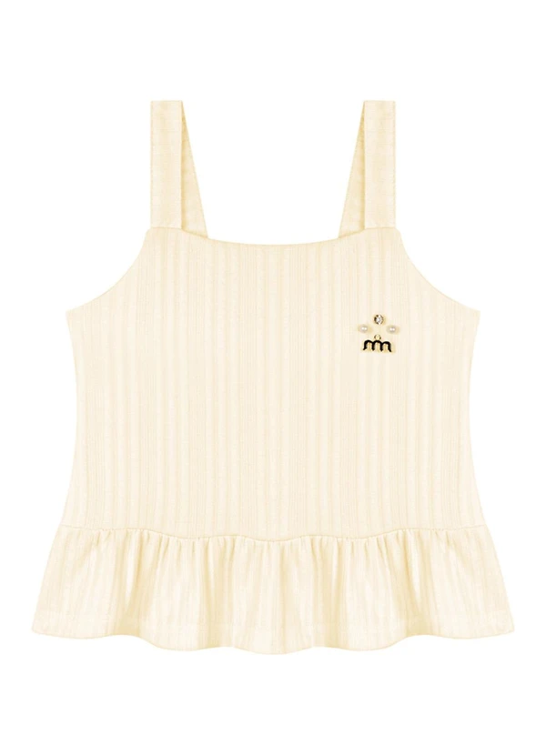 Milli e Nina - Conjunto Blusa e Shorts com Elastano Bege 3