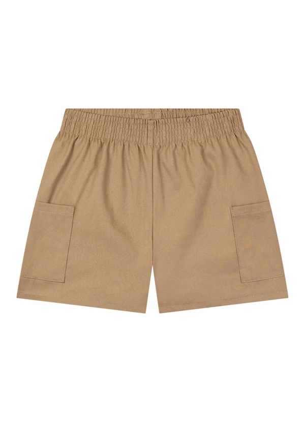 Milli e Nina - Conjunto Blusa e Shorts com Elastano Bege 4