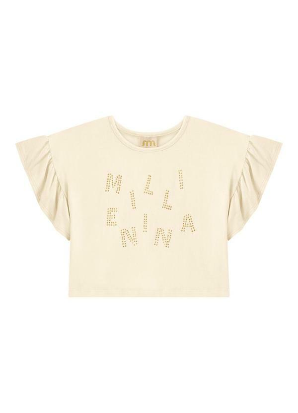 Milli e Nina - Conjunto Blusa e Shorts com Elastano Bege 2