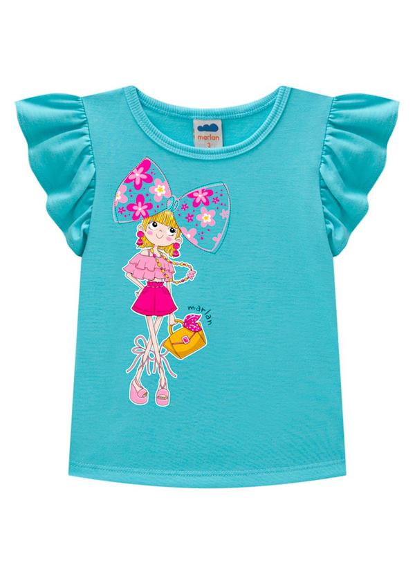 Marlan - Conjunto Blusa e Shorts Diversão Tropical Azul