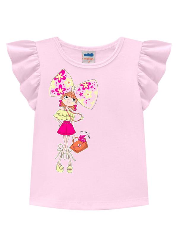 Marlan - Conjunto Blusa e Shorts Diversão Tropical Rosa