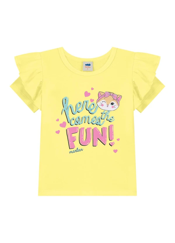 Marlan - Conjunto Blusa e Shorts em Cotton Amarelo 3