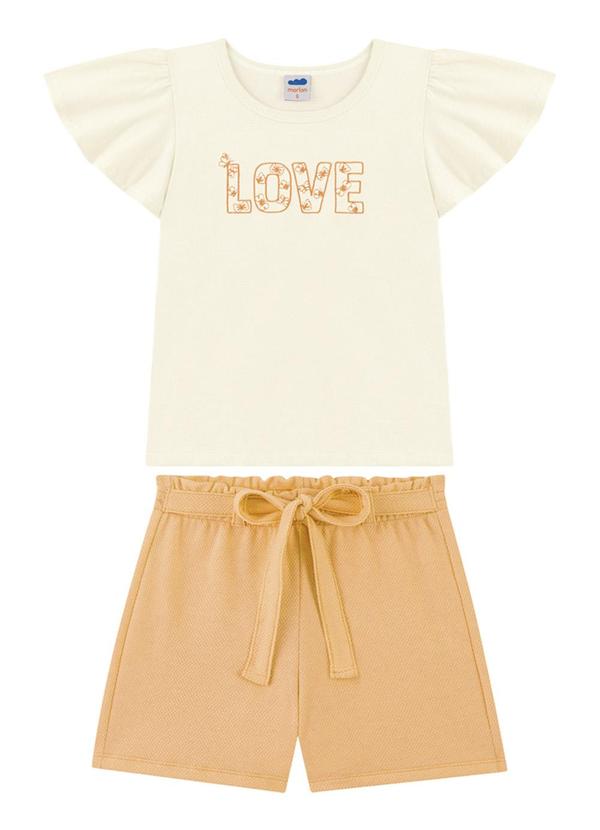 Marlan - Conjunto Blusa e Shorts em Cotton Bee Honey Bege 1