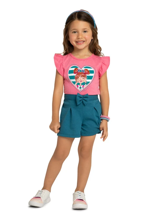 Marlan - Conjunto Blusa e Shorts em Cotton Bee Honey Rosa 1