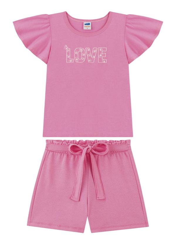 Marlan - Conjunto Blusa e Shorts em Cotton Bee Honey Rosa 1