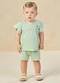 Milli e Nina - Conjunto Blusa e Shorts em Cotton Linho Verde - variação: Verde
