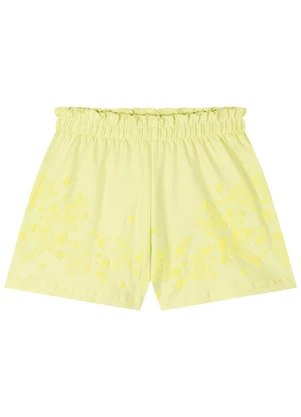 Milli e Nina - Conjunto Blusa e Shorts em Cotton Penteado Verde - MILLI E NINA