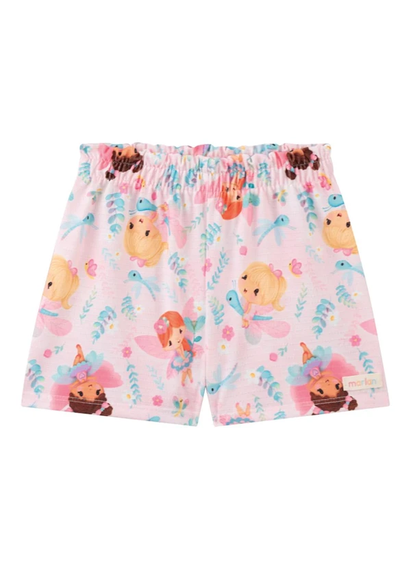 Marlan - Conjunto Blusa e Shorts em Cotton Rosa 4