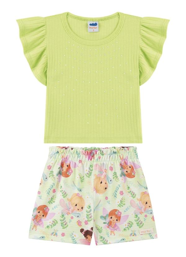 Marlan - Conjunto Blusa e Shorts em Cotton Verde