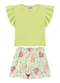 Marlan - Conjunto Blusa e Shorts em Cotton Rosa - variação: Verde
