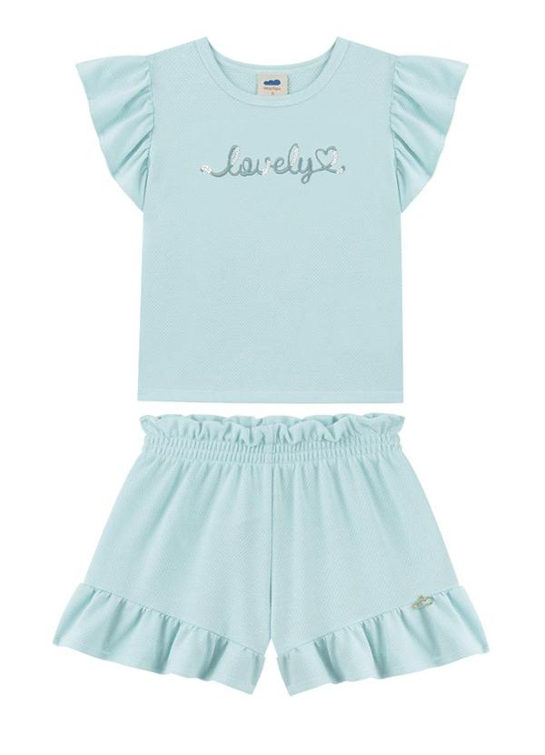 Marlan - Conjunto Blusa e Shorts em Cotton Verde