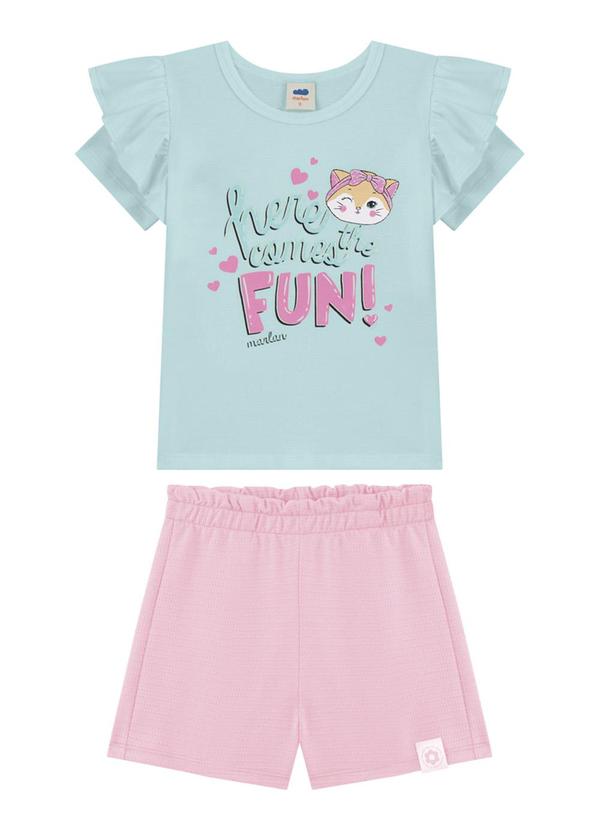 Marlan - Conjunto Blusa e Shorts em Cotton Verde