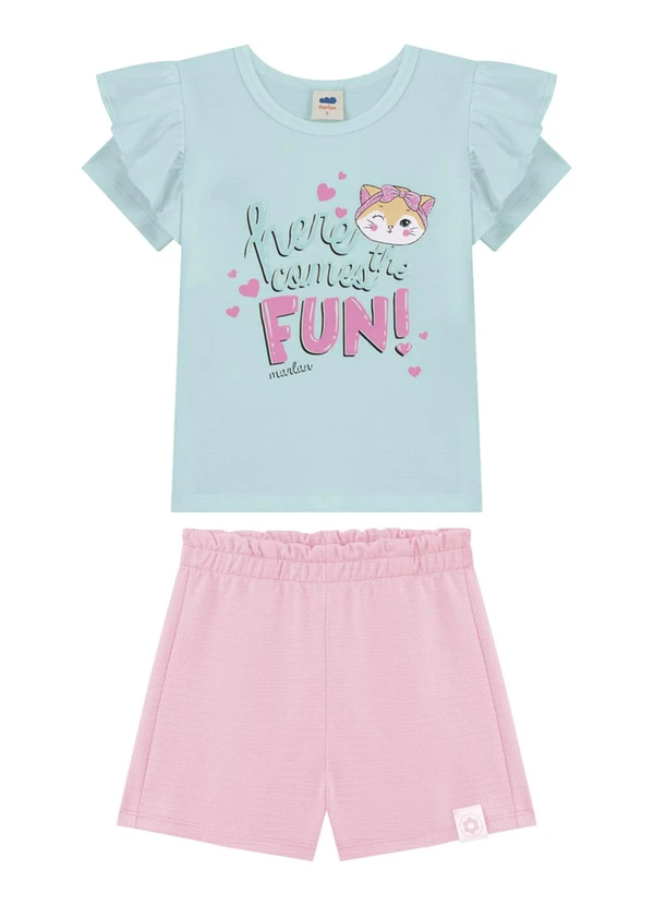 Marlan - Conjunto Blusa e Shorts em Cotton Verde