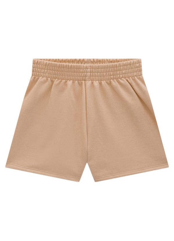 Marlan - Conjunto Blusa e Shorts em Fleece Jeans Bege 3