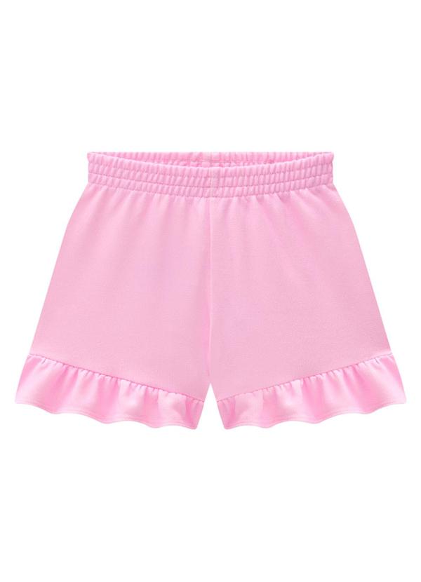 Marlan - Conjunto Blusa e Shorts em Fleece Jeans Rosa 2