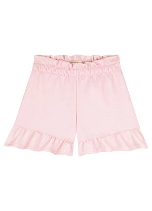 Milli e Nina - Conjunto Blusa e Shorts em Fleece Linho Rosa - MILLI E NINA