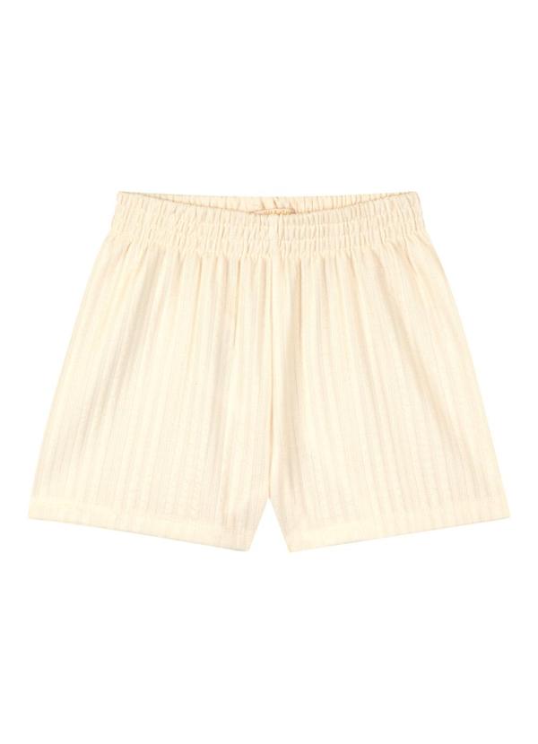 Milli e Nina - Conjunto Blusa e Shorts em Jacquard Tranças Bege 3