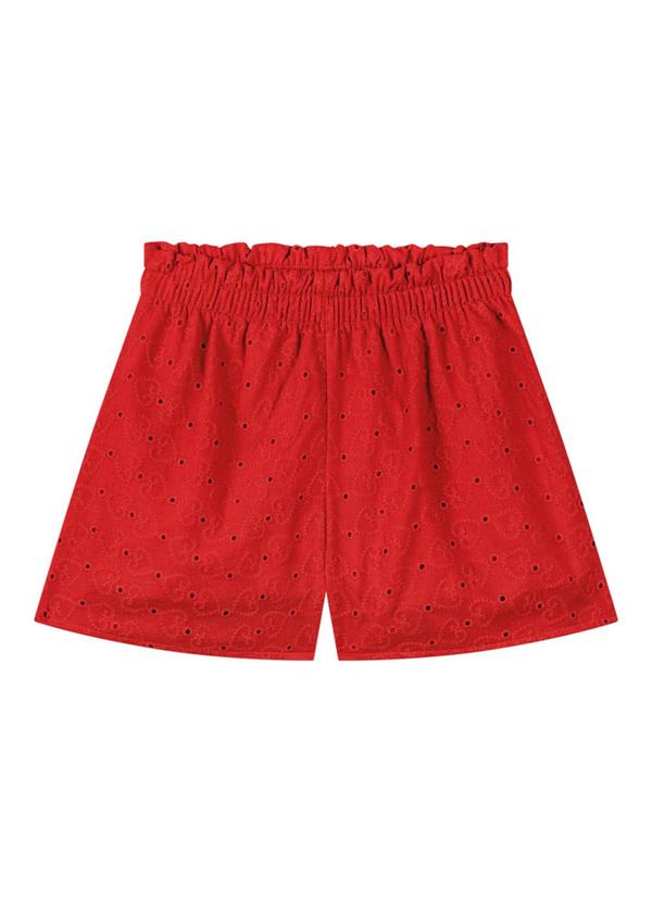 Milli e Nina - Conjunto Blusa e Shorts em Laise Vermelho 3